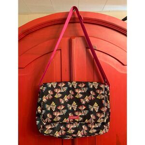 Vera Bradley Art Butterflies Messenger Book Bag Duffle Laptop School Purse READ